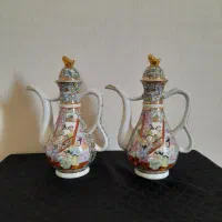 جفت گلاب پاش گل مرغی  آنتیک  / گلدان کریستال