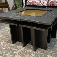 فروش فوری کاناپه سه نفره بامیز جلو مبلی ومیز عسلی|مبلمان خانگی و میز عسلی|فومن, |دیوار