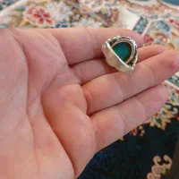 انگشتر نقره با سنگ فیروزه اصل|جواهرات|لنجان, |دیوار