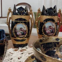 دکوری و ظروف سورمه ای میوه خوری سینی گلدان