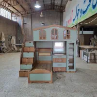 تخت دو طبقه سایز نوجوان مدل حصیر دار|تخت و سرویس خواب|مشهد, خواجه ربیع|دیوار