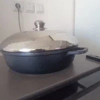 ماهیتابه  نسوز درب استیل و شیشه ای جنس عالی