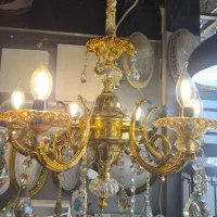 لوستر 6 شاخه رنگ طلایی|لوستر و چراغ آویز|تهران, لاله زار|دیوار