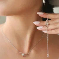 نیمست تیفانی ۳ تیکه(گوشواره،گردنبند،دستبند)