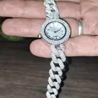 ساعت نقره زنانه مجلسی لوکس چن بار مجلس پوشیده شده
