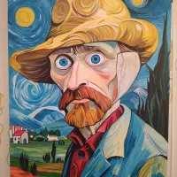 تابلو نقاشی کاریکاتور ونگوگ
