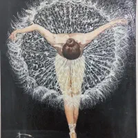 تابلوی رنگ روغن،دخترقاصدکی