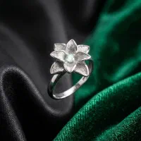 انگشتر نقره گل نیلوفر