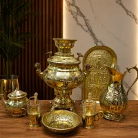 سماور زغالی طلایی