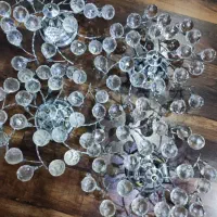 لوستر کریستالی بلوری  نقره ای هرعدد دوتا لامپ