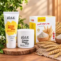پک جوانه گندم و کرم حجم‌دهنده صورت