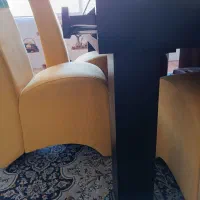 میز شش نفره با شیشه ده میل وکشو