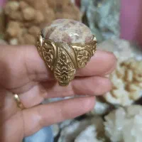 انگشتر مردانه نگین فسیل مرجان