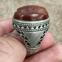 انگشتر نقره عقیق حکاکی رضا قنبری|بدلیجات|تهران, نیروی هوایی (پیروزی)|دیوار