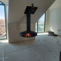 فروش شومینه معلق عدسی هنر دو جداره