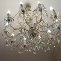 لوستر قدیمی ۱۰ شاخه ی بزرگ|لوستر و چراغ آویز|تبریز, |دیوار