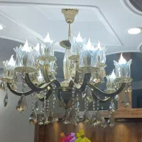 جفت لوستر ۷ شاخه فلزی طرح برنز