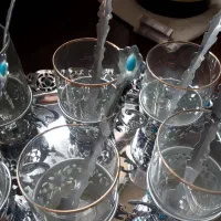 سرویس شربت خوری با سینی و قاشق|کلکسیون اشیاء عتیقه|تهران, مهران (سیدخندان)|دیوار