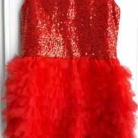 پیراهن یلدایی دخترانه  پولکی قرمز