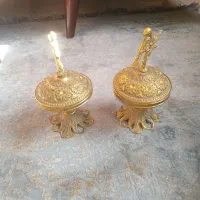 میوه خوری با قندان برنز|ظروف سرو و پذیرایی|قم, شهرک امام حسن|دیوار