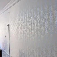 نقاشی طرح کاغذدیواری وسفید کاری با رنگ پلاستیک