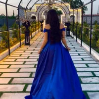 پیراهن مجلسی آبی کاربنی|لباس|قائم‌شهر, |دیوار