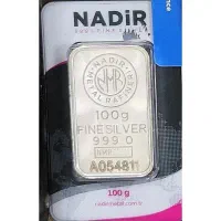 شمش نقره ندیر ۱۰۰ گرمی