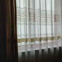 پرده حریر با والون شکلاتی