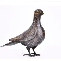 کبوتر فولاد طلا کوب و نقره کوب