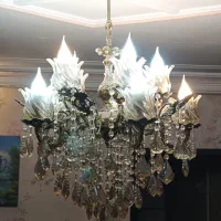لوستر برنز اصل ۱۰ شاخه|لوستر و چراغ آویز|همدان, |دیوار