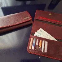 کیف پول 3 لَت کاملا دست دوز (چرم اصل)