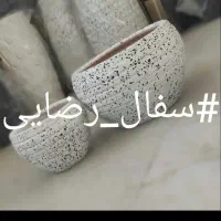 گلدان سفالی لااجین وخاک گل