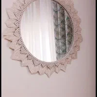 آیینه بزرگ مکرومه باقطر ۷۰ سانت