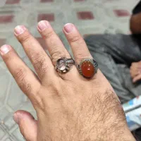 انگشتر نقره با سنگ عقیق یمنی و در نجف|جواهرات|شاهین‌شهر, گزبرخوار|دیوار