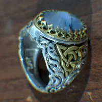 انگشتر نقره ۹۲۵ عقیق سنگی شجر