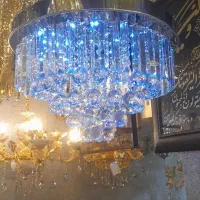 دو عدد لوستر کیریستالی گرد ۸ شعله