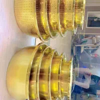 لگن آبکش پنچ پارچه طلایی رنگ ثابت