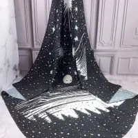 روسری نخ کاستوم مشکی و سفید