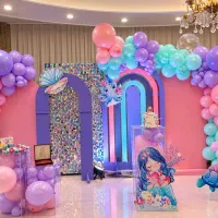بادکنک ارایی جشن اب و پری دریایی و رنگین کمان