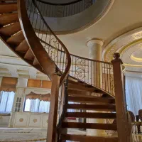 ساخت واجرا پله خم،چوبی ونرده ودسته های چوبی