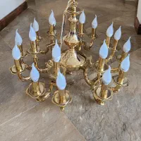 لوستر برنز رنگ ثابت، ۱۸ شاخه، با لامپ های کم مصرف|لوستر و چراغ آویز|تهران, ارم|دیوار