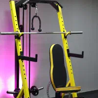 دستگاه رک اسکات با سیمکش و نیمکت بدنسازی