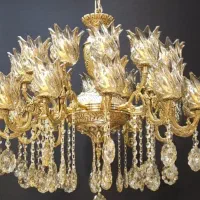 لوستر مهدیس سفید طلای ۱۰ شاخه ۱۵ شعله