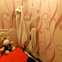 کمد ویترین و چوب لباسی تخت کودک ب همراه تشک|تخت و سرویس خواب|خمینیشهر, |دیوار