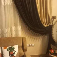 والان پرده مخمل قهوه ای دو تا|پرده، رانر، رومیزی|کرج, چهارصد دستگاه|دیوار