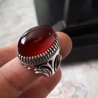 انگشتر نقره عقیق یمن و فیروزه نیشابور