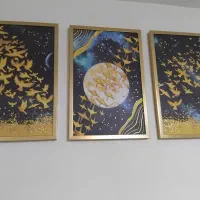 تابلو دکوراتیو 3 عددی طرح پرنده