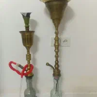 قلیان عربی برنجی دوعدد و قلیان استیل یک عدد