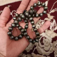 تسبیح نقره کوب عتطیقه قدیمی دست ساز