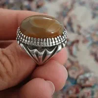 انگشتر نقره سنگ عقیق سه پوست|جواهرات|سنندج, |دیوار